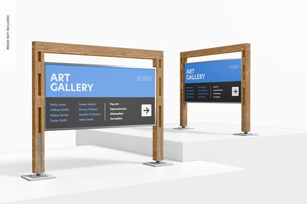 PSD horizontal information signs mockup