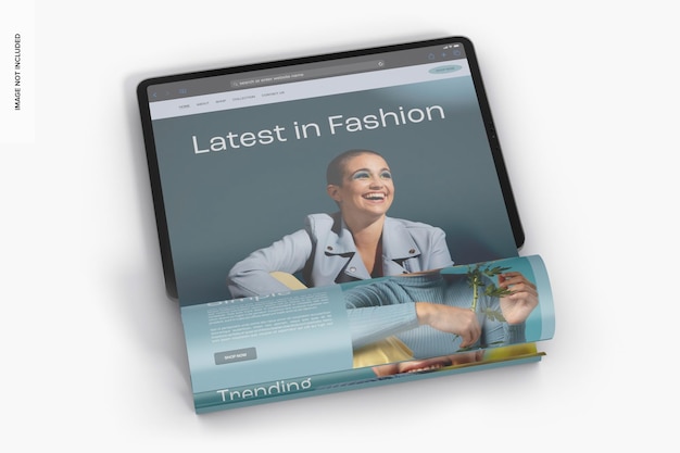 Horizontal iPad Long Scroll Screen Mockup