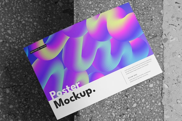 PSD horizontal paper flyer mockup