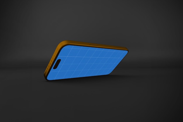 Горизонтальный телефон 16 Pro Max Gold Mockup