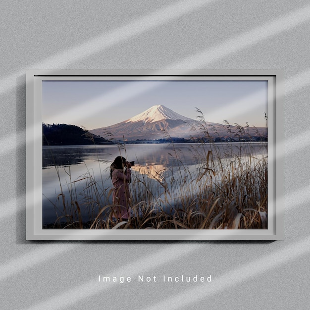 Horizontal photo frame mockup