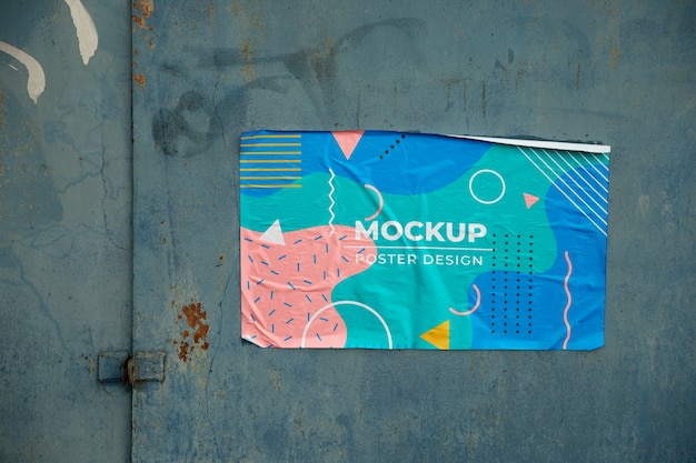 Mockup di poster orizzontale sulla parete