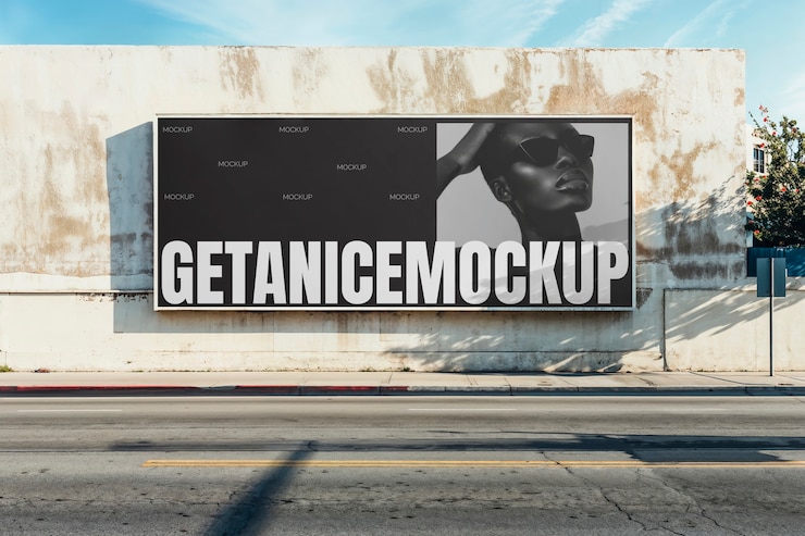 PSD horizontal screen  billboard mockup