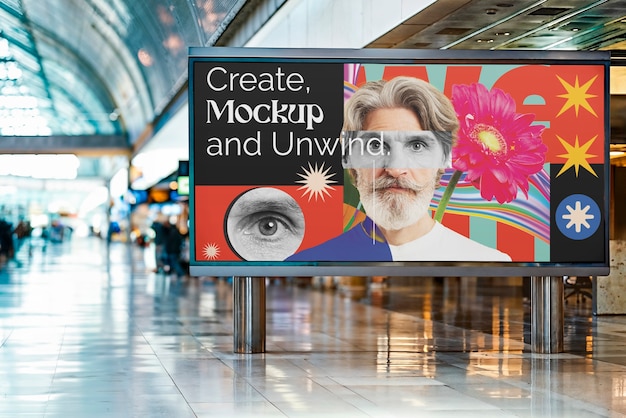 Horizontal screen  billboard mockup