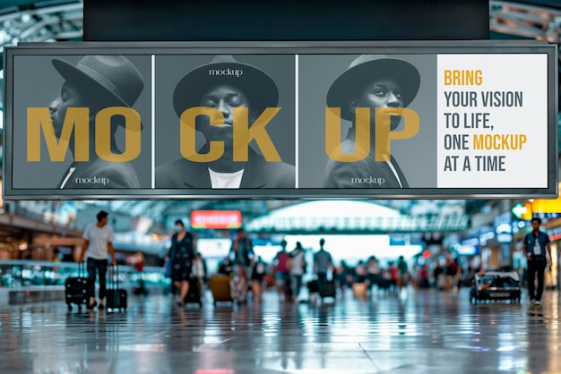 Horizontal screen  billboard mockup
