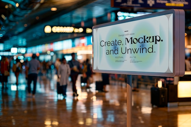Horizontal screen  billboard mockup