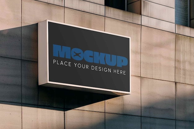 PSD horizontal signage mockup design