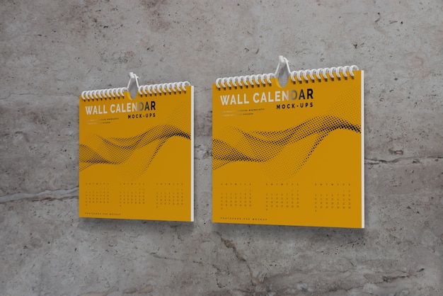 Mockup di calendario da parete orizzontale