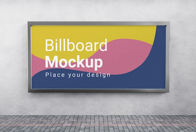 Horizontal white blank billboard poster outdoor for mockup