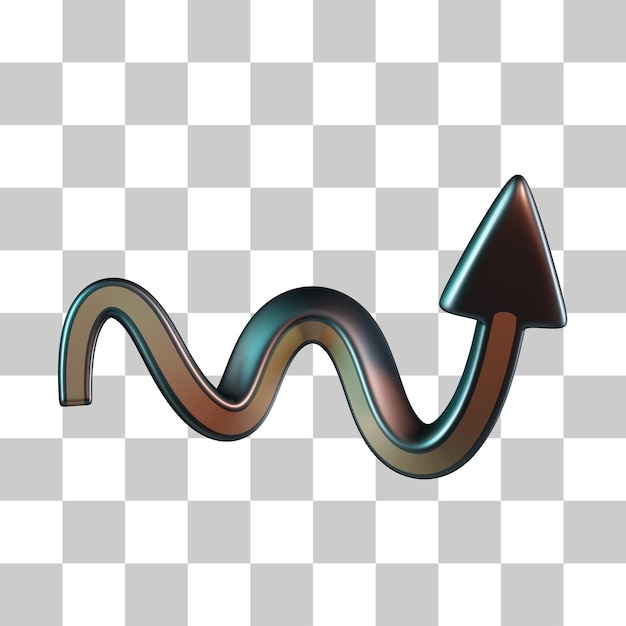 PSD horizontal zigzag arrow 3d icon