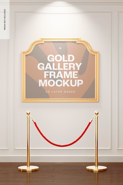 PSD horizontale gouden galerij frame mockup