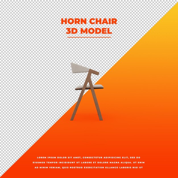 경적 의자 3d 고립 된 모델