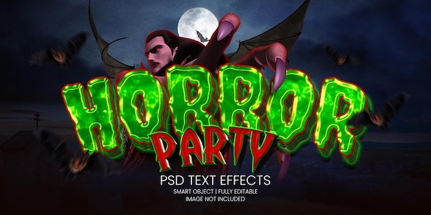 Horor party text effect