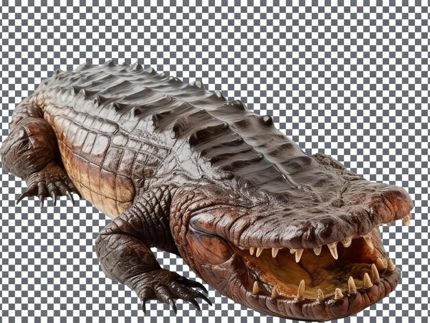 PSD horrible alligator isolated on transparent background