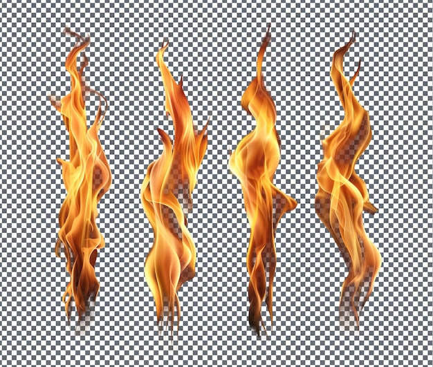 PSD 透明な背景に隔離された 恐ろしい4つの炎の炎