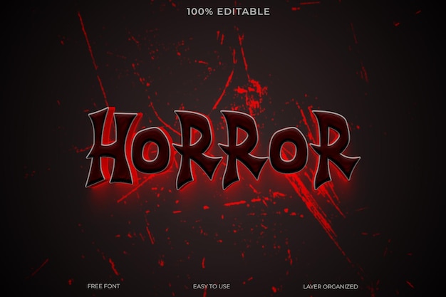 horror 3d text effect