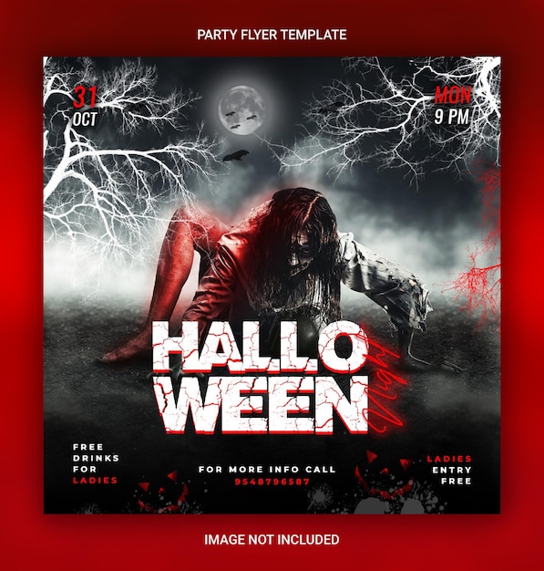 PSD horror background halloween night party