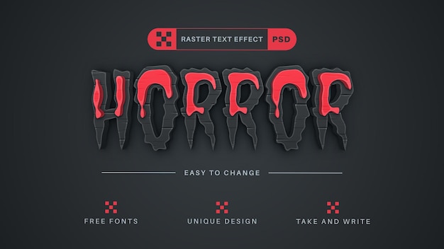 horror editable text effect font style