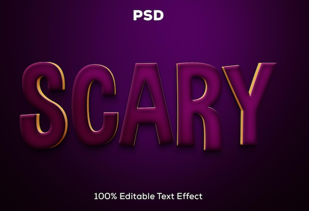 PSD Ужас страшный 3d текстовый эффект