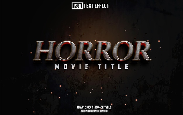 horror text effect font editable typography 3d text