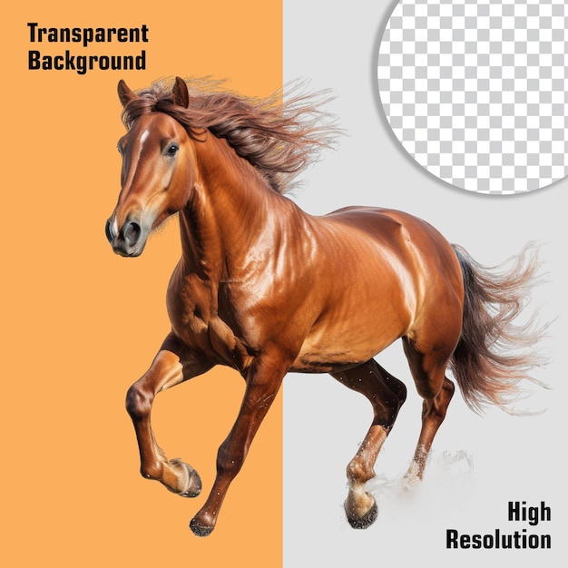 PSD horse on black isolated transparent background png