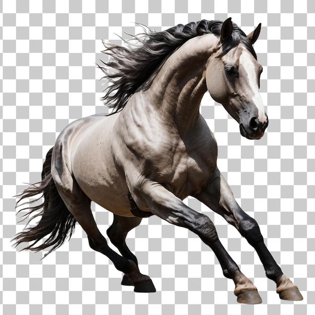 PSD horse gallops on transparent background