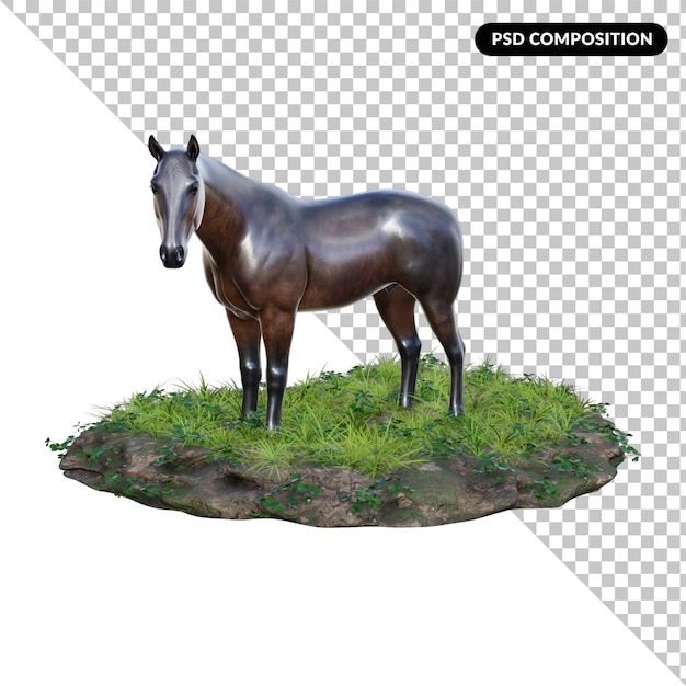 PSD horse isolated 3d