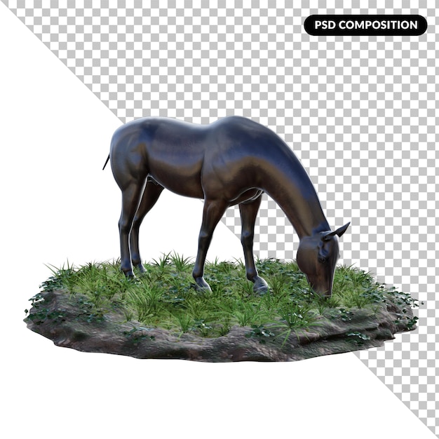 PSD horse isolated 3d