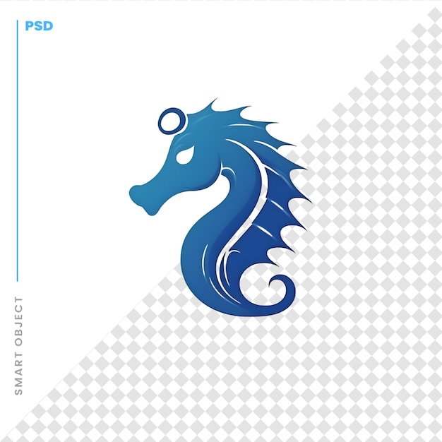 PSD horse logo template vector icon illustration design sea horse symbol