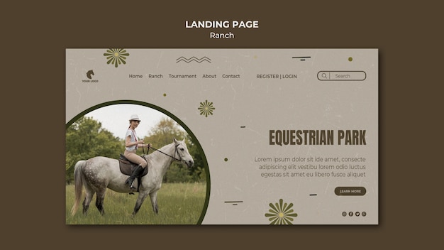 PSD horse ranch template landing page