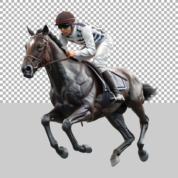 PSD horse rider playing on transparent background ai generated