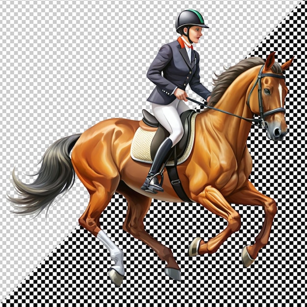 PSD horse riding equestrian sport vector on transparent background