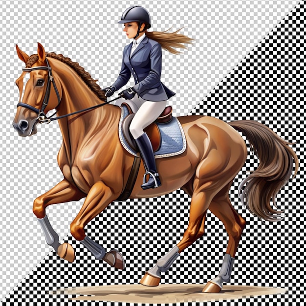 PSD horse riding equestrian sport vector on transparent background