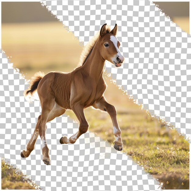 PSD a horse running in front of a photo of a horse