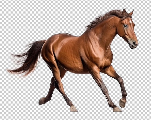 Horse Running Isolated on Transparent Background