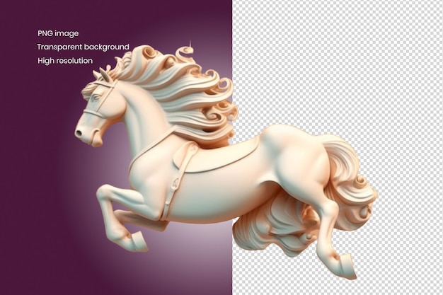 PSD horse saddle in mongolian style 3d render