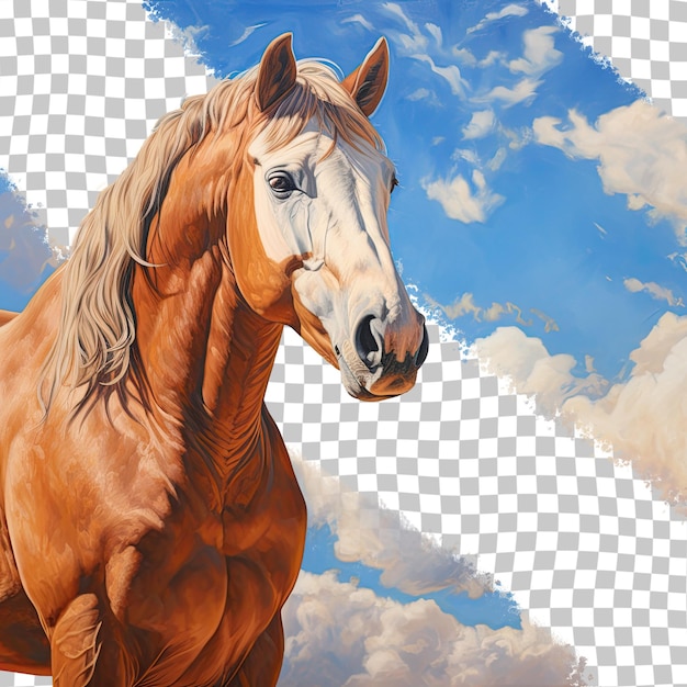 PSD the horse seeks shelter in the shade transparent background