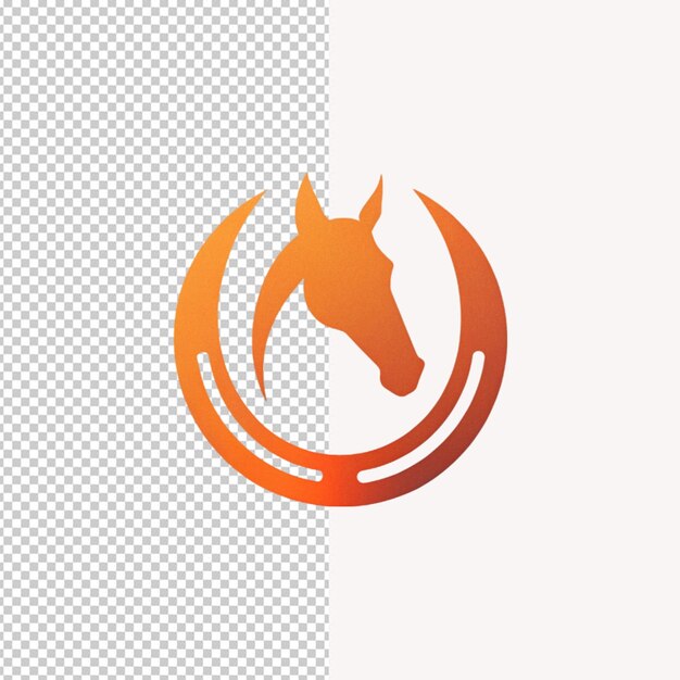 PSD horse shoes logo on transparent background