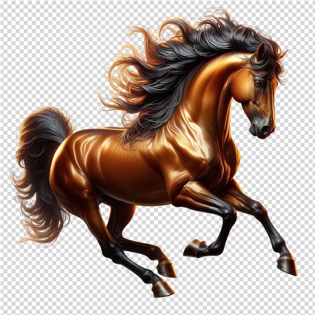 PSD a horse with a black mane and tail