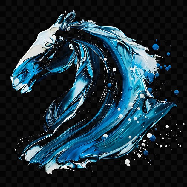 PSD a horse with a blue splash of water