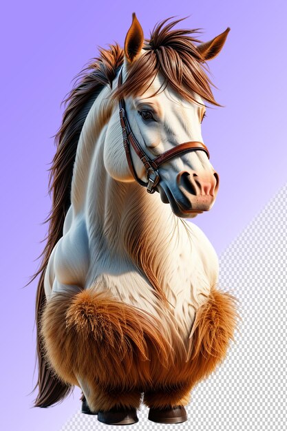 PSD a horse with a brown mane and a white mane