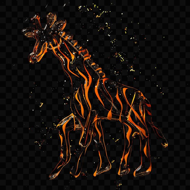 PSD a horse with a flame on its back is drawn in a fire