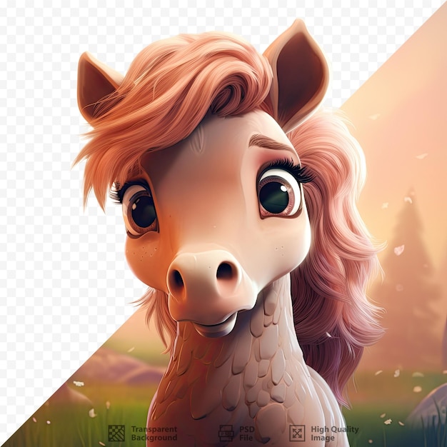 PSD a horse with a mane and a horse on it