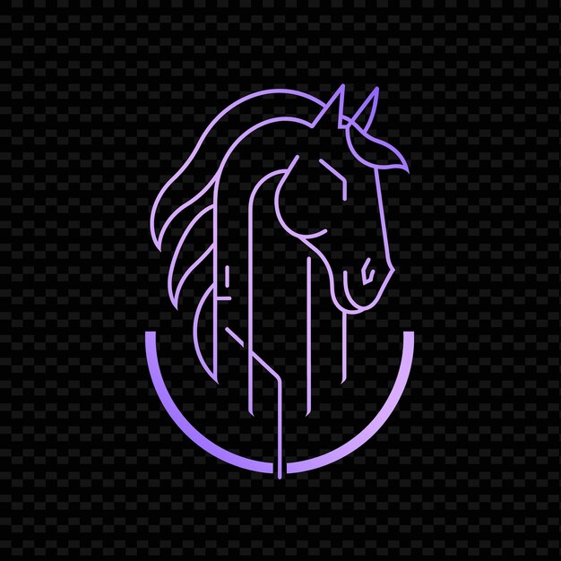 PSD a horse with a purple mane on its head