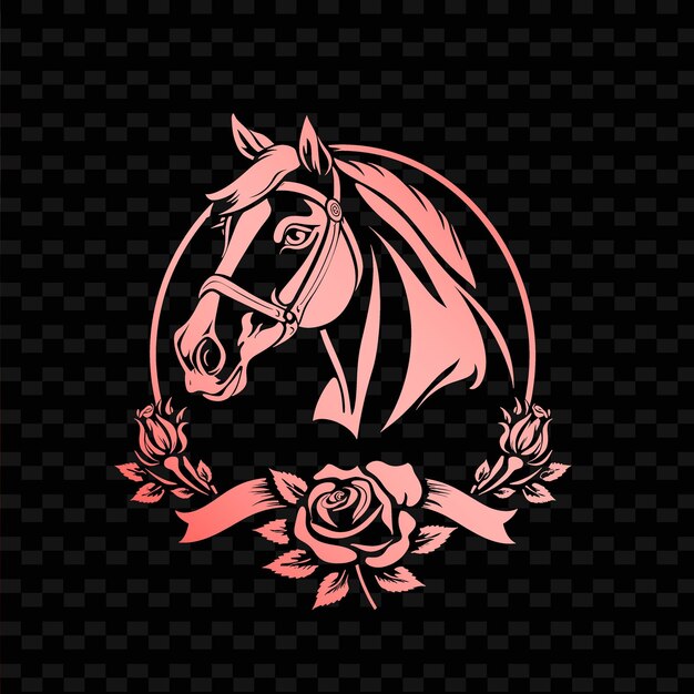 PSD a horse with a ribbon that says quot horse quot on it