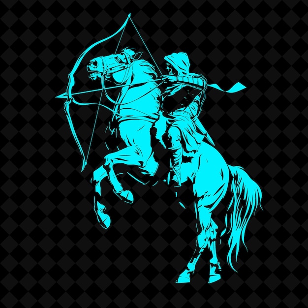 PSD a horse with a sword and shield on it