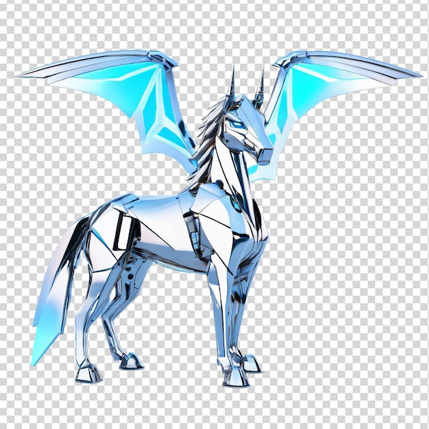 PSD horse with wings on a transparent background 3d rendering