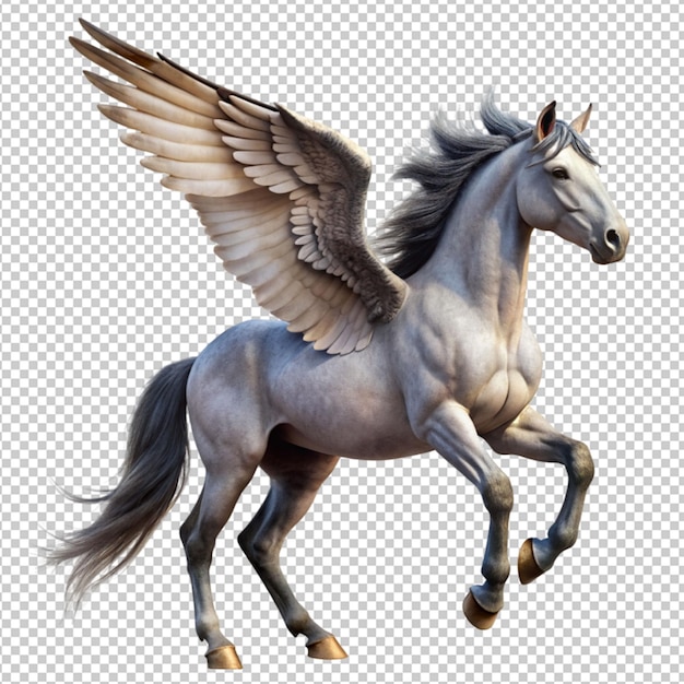 PSD horse with wings on transparent background