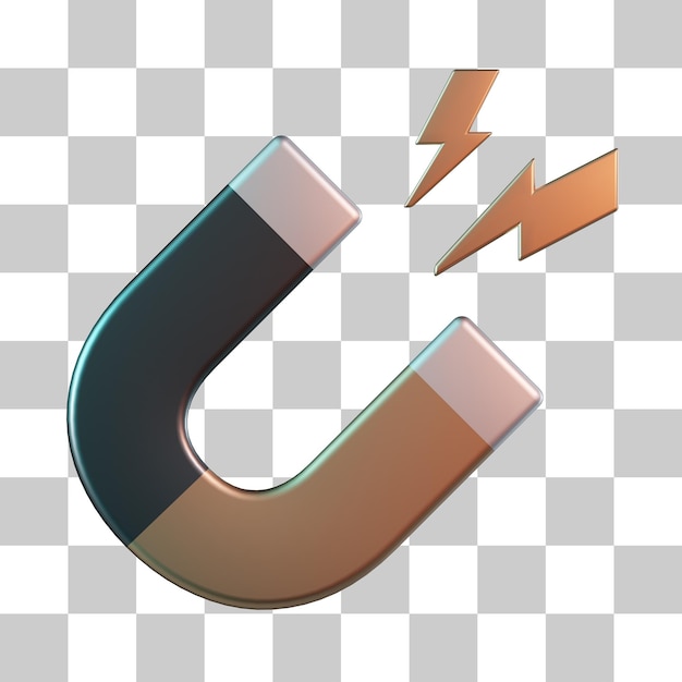 PSD horseshoe magnet 3d icon