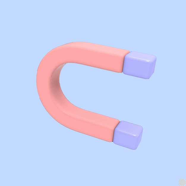 Иллюстрация 3D-рендера Horseshoe Magnet
